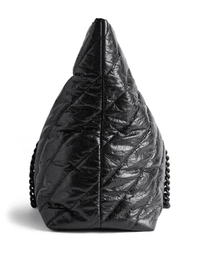 Balenciaga Carry All Crush Leather Tote Handbag