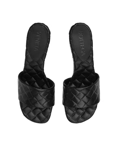 Bottega Veneta Women Leather Heel Sandals With Intrecciato Motif
