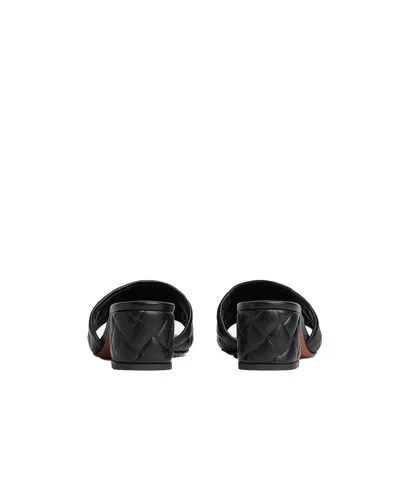 Bottega Veneta Women Leather Heel Sandals With Intrecciato Motif