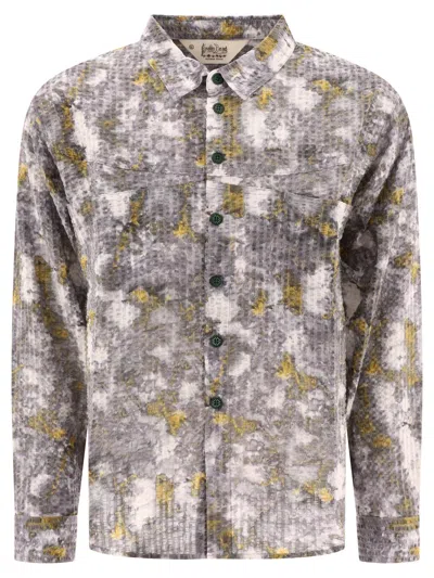 Brain Dead Distorted Heat Print Long-sleeved Shirt In Gray