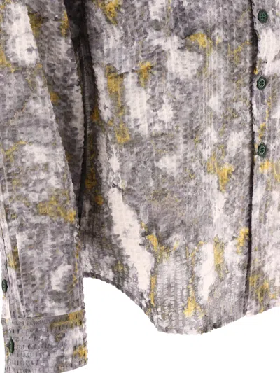 Brain Dead Distorted Heat Print Long-sleeved Shirt In Gray
