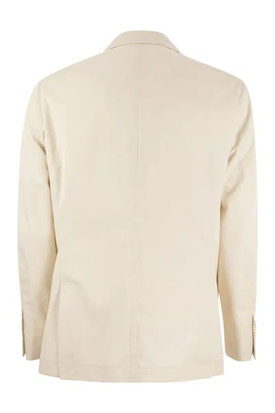Brunello Cucinelli Men Cotton And Cashmere Deconstructed Jacket With Patch Pockets