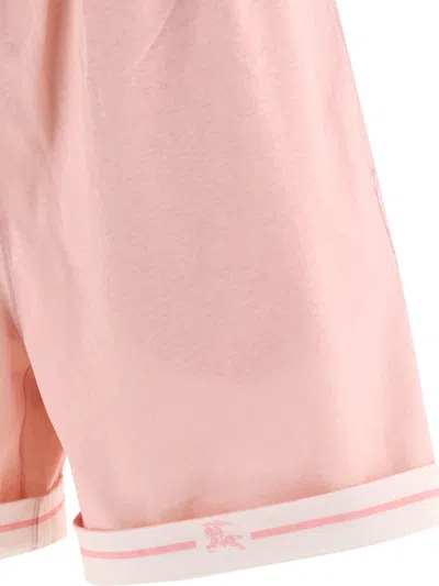 Burberry Elastic Waistband Cotton Shorts With Contrast Trim