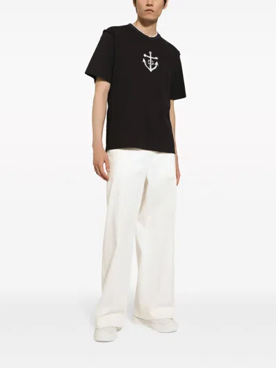 Dolce & Gabbana Blue T-shirt With Ancora Dg Print