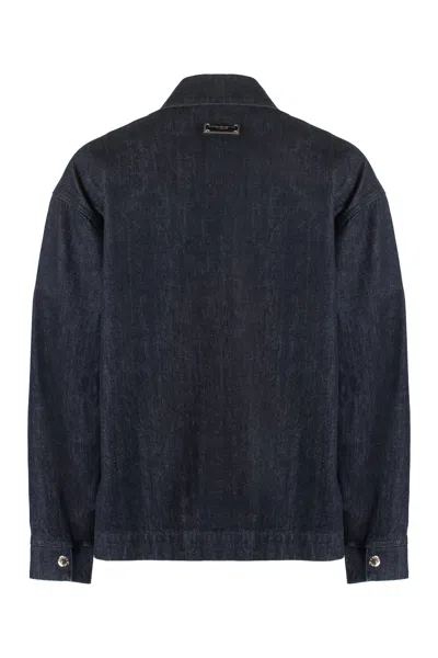 Dolce & Gabbana Denim Jacket With Buttoned Cuffs And Multiple Pockets