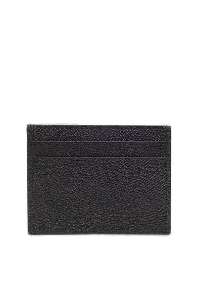Dolce & Gabbana Black Textured Calf Leather Bi-fold Wallet