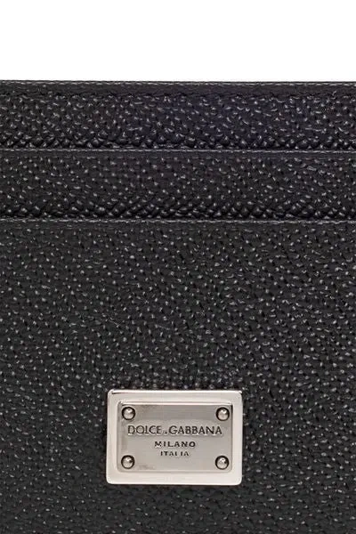 Dolce & Gabbana Black Textured Calf Leather Bi-fold Wallet