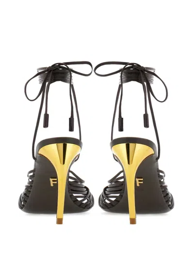 Ferragamo Dark Brown Leather Atena Sandals
