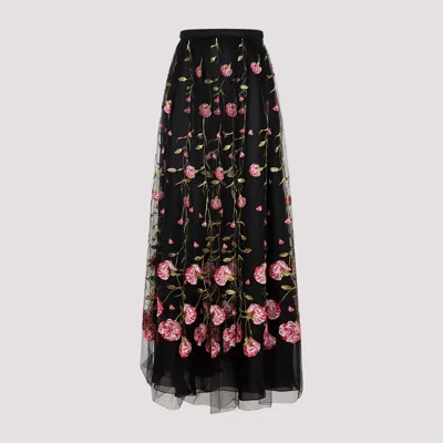 Giambattista Valli Floral-embroidered Tulle Maxi Skirt