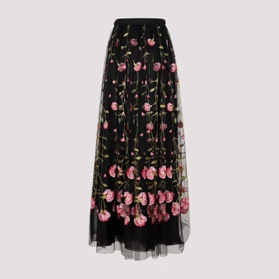 Giambattista Valli Floral-embroidered Tulle Maxi Skirt