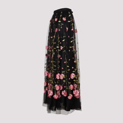 Giambattista Valli Floral-embroidered Tulle Maxi Skirt