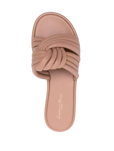 Gianvito Rossi Knotted Napa Flat Slide Sandals