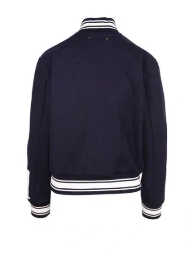 Golden Goose Dark Blue Virgin Wool Bomber Jacket