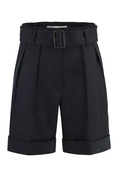 Golden Goose Belted Virgin Wool-blend Shorts