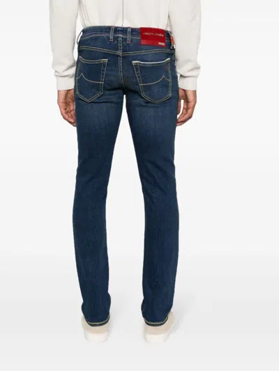 Jacob Cohen Indigo Blue Cotton Blend Denim Jeans