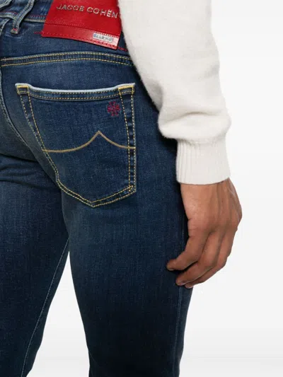 Jacob Cohen Indigo Blue Cotton Blend Denim Jeans
