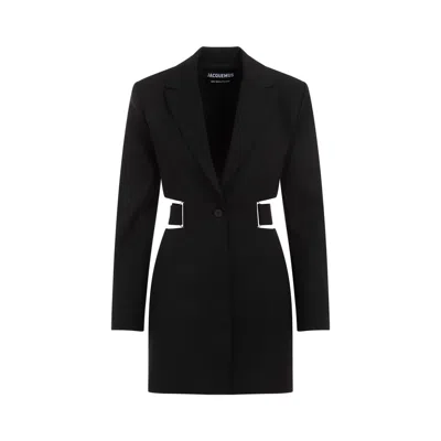 Jacquemus 'la Robe Bari' Black Single-breasted Jacket With Cut-out