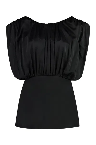 Jil Sander Acetate Blend Top Puffed Sleeves