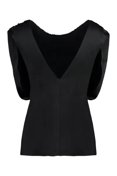 Jil Sander Acetate Blend Top Puffed Sleeves