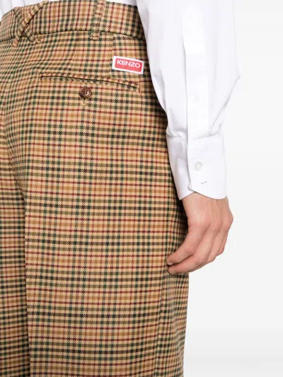 Kenzo Checkered Pleated Tailored Trousers