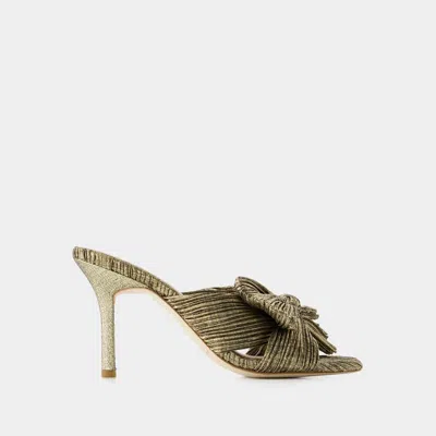Loeffler Randall Claudia Pleated Skinny Heel Mule In Gold Golden Metallic