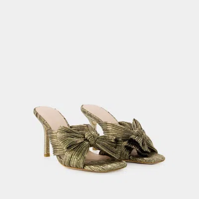 Loeffler Randall Claudia Pleated Skinny Heel Mule In Gold Golden Metallic