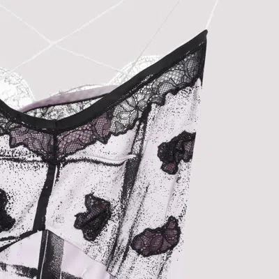 Maison Margiela Lace Trim Abstract-print Midi Slip Dress