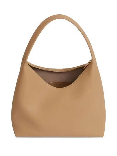 Mansur Gavriel Luxury Soft Calf Leather Crossbody Hobo Bag In Sand