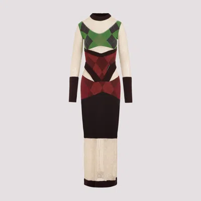 Marine Serre Regenerated Lozenge-knit Midi Dress