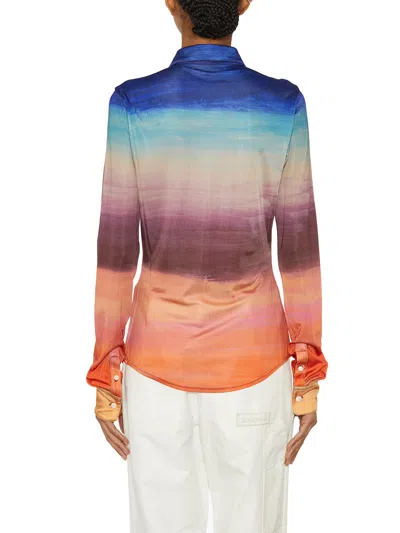 Marni Multicoloured Viscose Jersey Shirt With Dark Side Of The Moon Print