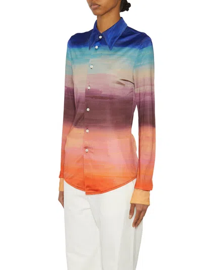 Marni Multicoloured Viscose Jersey Shirt With Dark Side Of The Moon Print