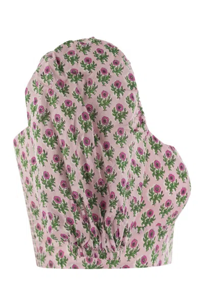 Mc2 Saint Barth Crop Top With Floral Print