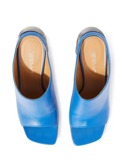 Off-white Open-toe Leather Mules With Statement Heel 11 Cm