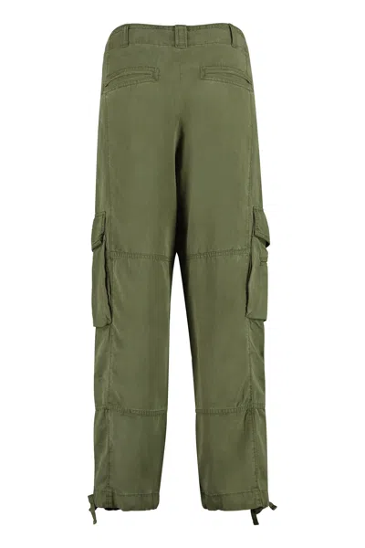 Polo Ralph Lauren Green Cargo Tapered Pants With Drawstring In Lyocell Blend Woman