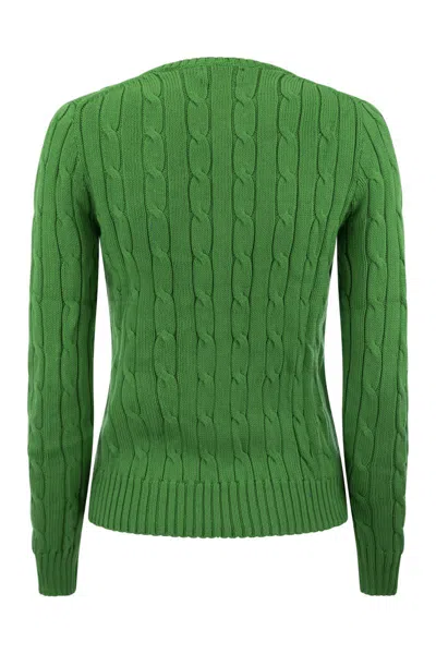 Polo Ralph Lauren Cable Knit Pullover With Contrasting Embroidered Logo