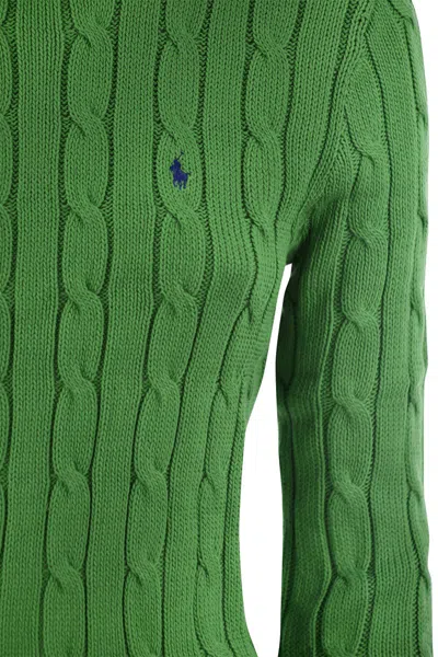 Polo Ralph Lauren Cable Knit Pullover With Contrasting Embroidered Logo