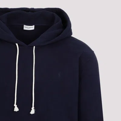 Saint Laurent Navy Blue Marine Cotton Hoodie