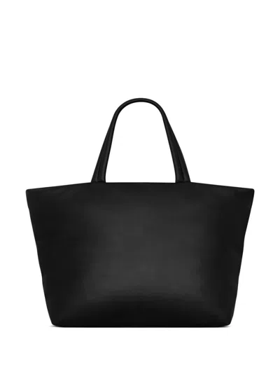 Saint Laurent Logo-debossed Glossed-shell Tote Bag