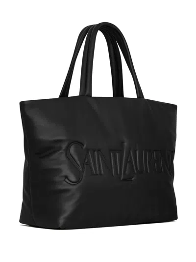 Saint Laurent Logo-debossed Glossed-shell Tote Bag