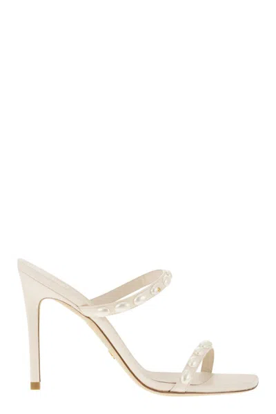 Stuart Weitzman Pearlita Square Toe Sandal With Stiletto Heel
