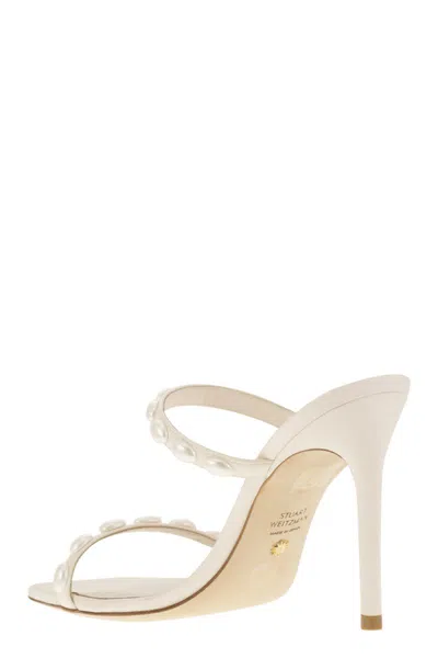 Stuart Weitzman Pearlita Square Toe Sandal With Stiletto Heel