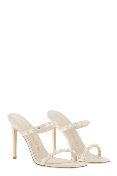 Stuart Weitzman Pearlita Square Toe Sandal With Stiletto Heel