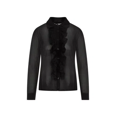 Tom Ford Ruffled Collared Viscose Shirt With Long Sleeves