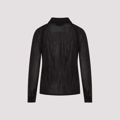 Tom Ford Ruffled Collared Viscose Shirt With Long Sleeves