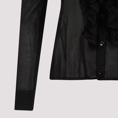 Tom Ford Ruffled Collared Viscose Shirt With Long Sleeves