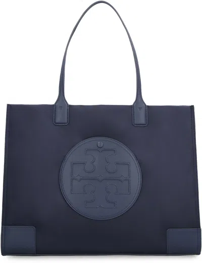 Tory Burch 'ella Small' Blue Tote Bag With Tonal Logo Detail