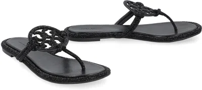 Tory Burch Miller Flip-flop Slides In Black