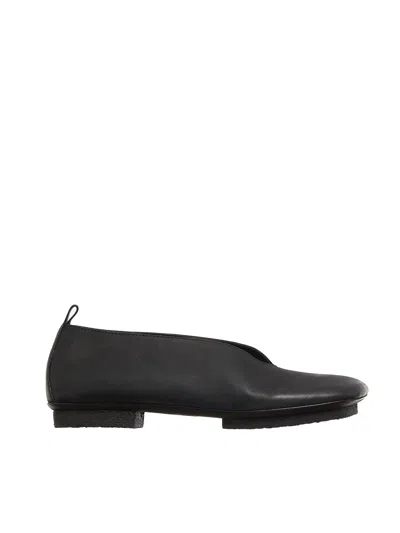 Uma Wang Leather Ballet Flats With An Asymmetric Toe.