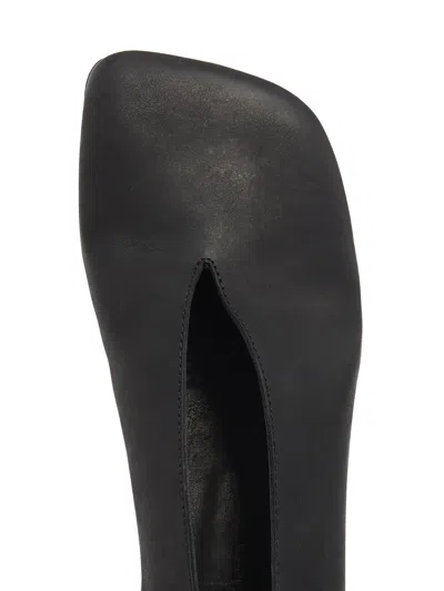 Uma Wang Leather Ballet Flats With An Asymmetric Toe.
