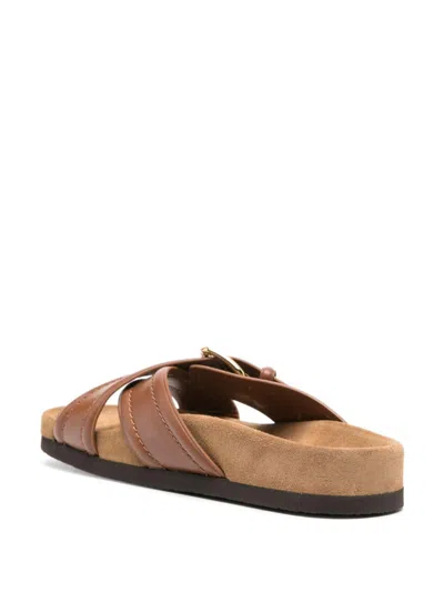 Valentino Vlogo-plaque Leather Slides